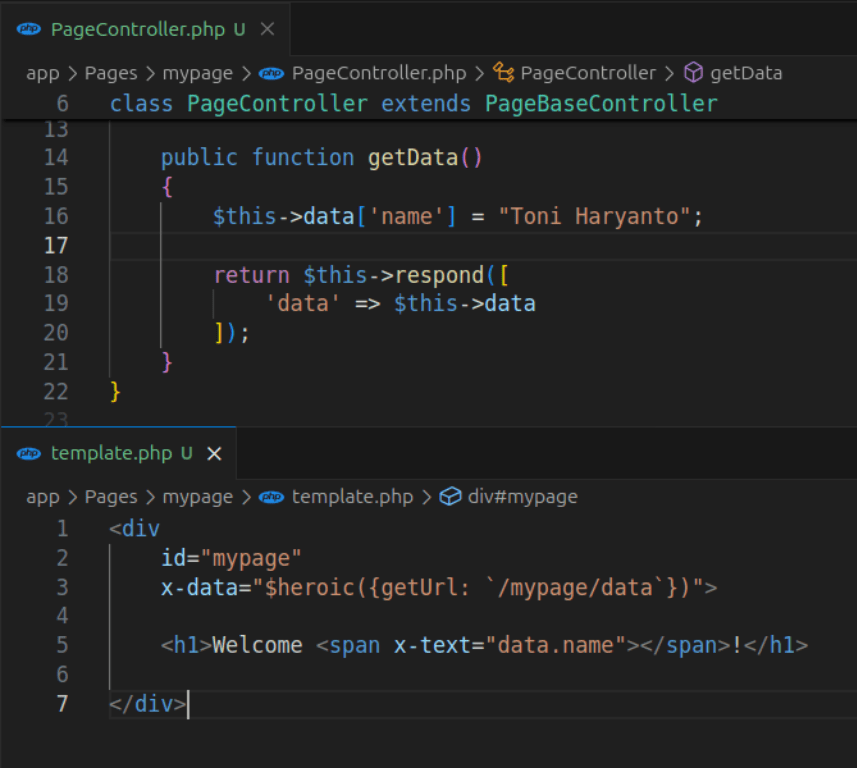 Alpine.js Integration Screenshot